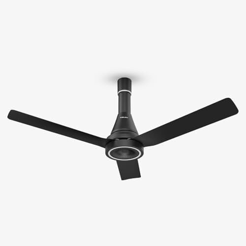 Bajaj Airlark 1200MM Ceiling Fans For Home | BEE Star Rated | Super 5 Tuff Technology | Telescopic Seamless Canopy | High Air Delivery | 5-Yr Warranty Satin Black & Chrome