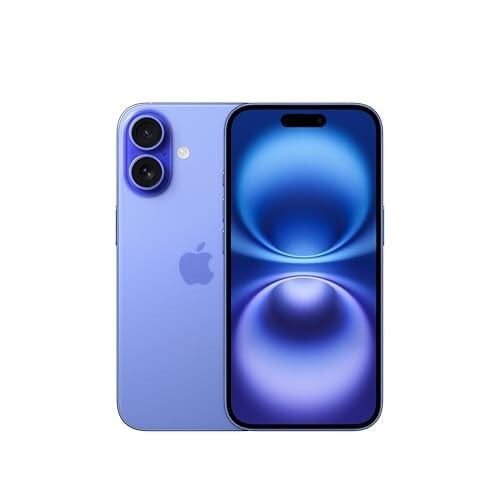 iPhone 16 128 GB 5G Mobile Phone with Camera Control, A18 Chip and a Big Boost in Battery Life. Works with AirPods; Ultramarine