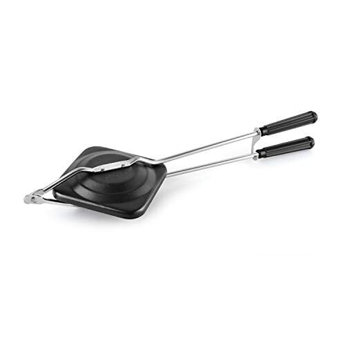 CELLO Aluminium Nonstick Gas Sandwich Toaster Maker, Black | PFOA Free, Scratch Resistant, Flame Proof Design, Lightweight Gas Stove Compatible Cool Touch Handle, Double Coating Sandwich Toaster Maker