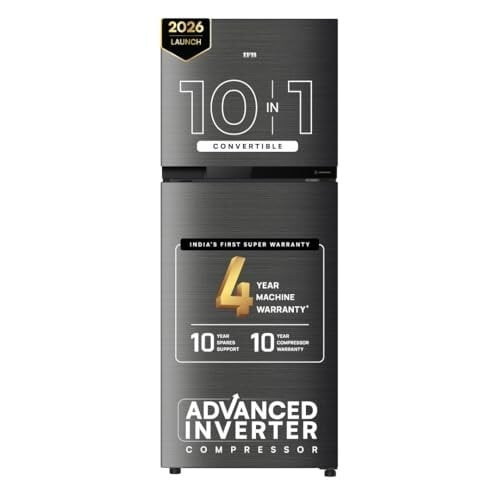 IFB 241L 2 Star 10-in-1 Convertible, Advanced Inverter Frost-Free Double Door Refrigerator with 30 Hrs Cooling Retention, Turbo Freeze & 4 Year Super Warranty (2026, IFBFF-291BYOSET, Onyx Grey)
