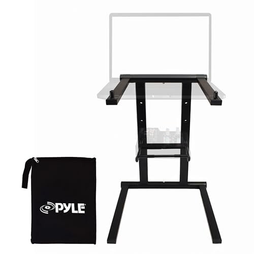 Pyle Folding Laptop Stand, Adjustable Height, Tablet & DJ Mixer Compatible
