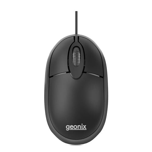 GEONIX Essential Wired Optical Mouse, Black