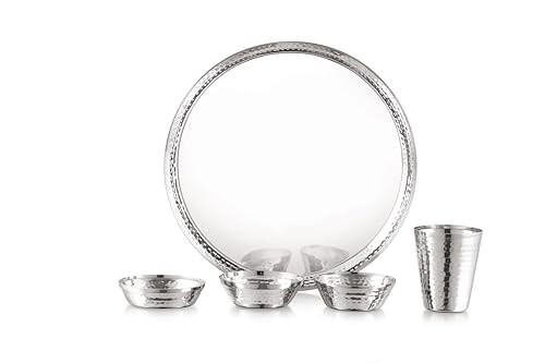 TOSAA Stainless Steel Dinner Set Deluxe V Shape- 5 PCS Set Stainless Steel Dinner Set [15% Coupon]