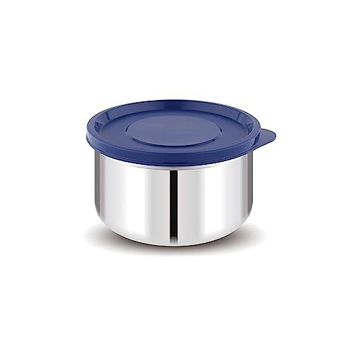 Attro Prime Stainless Steel Single Wall Storage Containers Airtight & Leak Proof Containers for Office Use, School, Picnic, 550 ml - Blue
