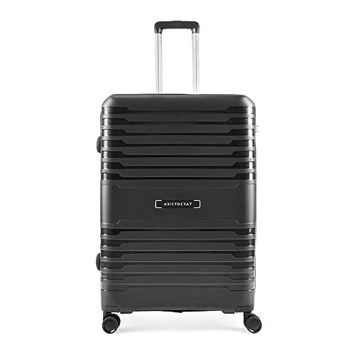 Aristocrat Harbour Cabin Trolley Bag 66 cm | Medium | Polypropylene Hardshell Sided Luggage | Smooth 8-Wheel Suitcase | Combination Lock with Sturdy Zipper | 3-Year Warranty - Unisex (Black)