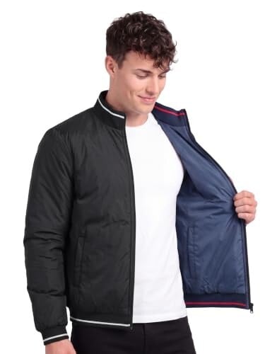 Click to enlarge ZENSHARK Reversible 2-in-1 Men's Winter Jacket | Warm Insulated Windproof Puffer Jacket for Travel & Biking