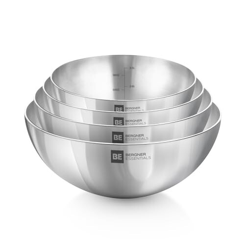 Bergner BE Essentials 4 Pcs Set of Extra Deep Tasra, Triply Stainless Steel Taslas [₹1000 Coupon]