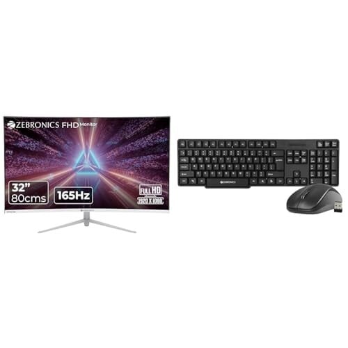 Click to enlarge ZEBRONICS AC32FHD LED, Gaming Monitor, 32 inch (81.28cm), 300 nits, 165hz, 1800R Curved Wide Screen,