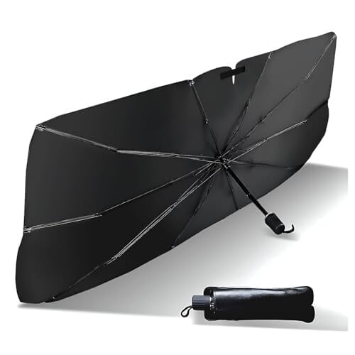 iWagon-Windshield Cover,Umbrella Car Windshield Sun Shade for Car Front Window,Sun Protection & Heat Insulation Foldable,Full Cover Sun Shade for Most Vehicles