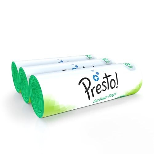 Amazon Brand - Presto! Garbage Bags, Xl - 10 Bags/Roll (Pack Of 3, Green, For Wet Waste) - Plastic, 4.33X1.69 Inch, 30 Count