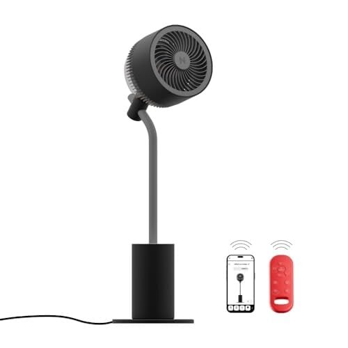 Click to enlarge NUUK HALO v2 LINKD Smart 3D Air Circulator Fan | BLDC Motor | 12 Speed Modes | Horizontal + Vertical Oscillation | Mood Lamp | Remote + App Control | Ultra-silent High Speed Standing Fan for Home