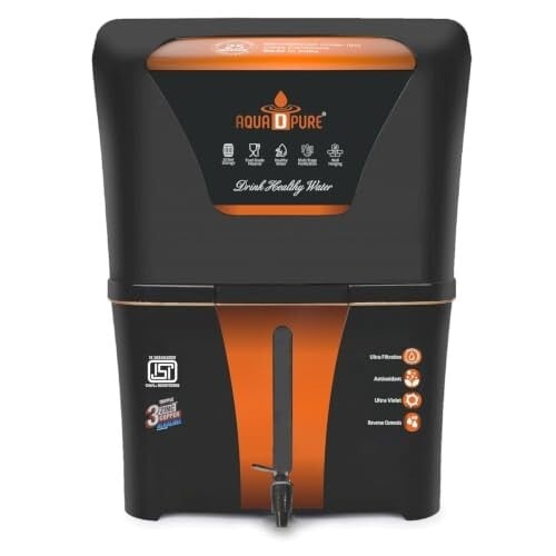 AQUA D PURE 12L RO + UV + UF Water Purifier | Zinc, Copper & Alkaline 10-Stage Water Filter with TDS Adjuster