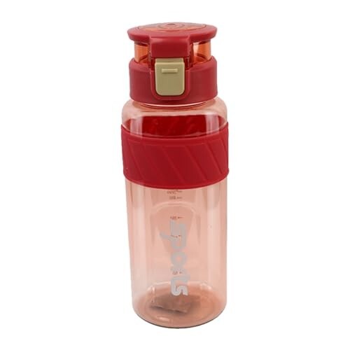 Attro Active Sports 1000ml Water Bottle with Flip Top Lid & Easy to Carry Handle ML Marking Mention for Daily Water Intake BPA Free Leak Proof - Red