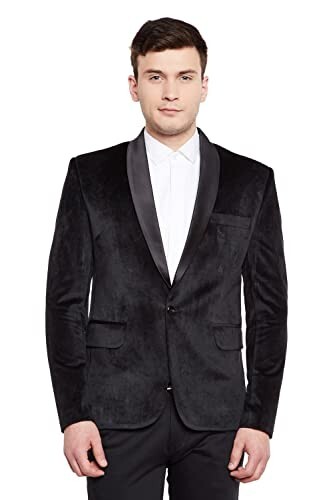 WINTAGE Men's Premium Velvet Notch Lapel Tuxedo Coat Blazer Jacket