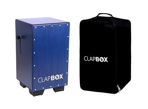 Clapbox Adjustable Snare Cajon CB40 Blue WITH BAG, Birch Wood (H:50 W:30 L:30) - 3 Internal Snare