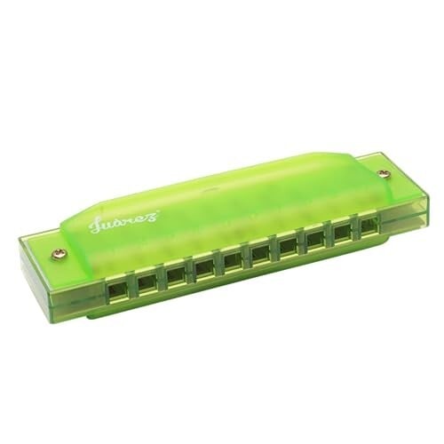 Click to enlarge Juarez JJ10GR Harmonica, 10-Hole Diatonic in C Key, GREEN