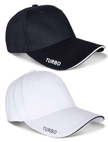 Vector X Turbo Cap Head Caps for Men Unisex Mens Caps with Adjustable Strap in Summer for Men Caps Men for All Sports Cap for Girls caps Gym Caps for Men Women Cap Sports Caps for Men (Black-White, 2)