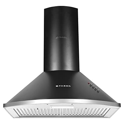 Click to enlarge Faber 60 cm 1000 m³/hr Pyramid Kitchen Chimney || Baffle Filter || Push Button || 12 Years warranty on Motor|| Motor- 240 Watt || HOOD CLASS PRO PB BK LTW 60, Black