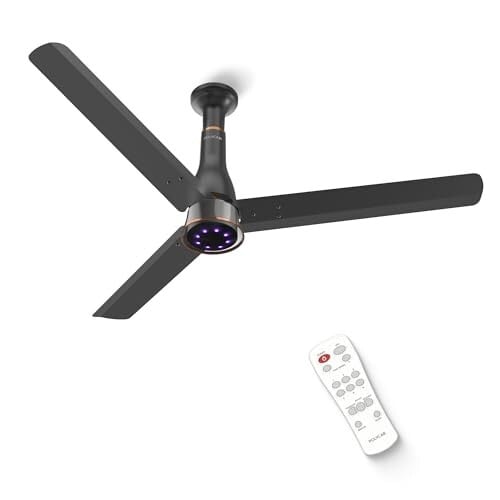 Polycab Wizzy Prime 1200mm BLDC Ceiling Fan with remoteMatt Black