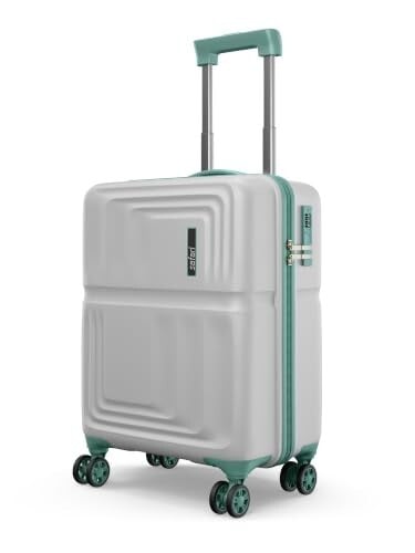 Safari Roma Hard Luggage Trolley Bag with 8 Wheels Cabin Size Carry on Suitcase - Fog Grey