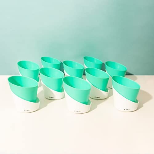 KYARI Elite Plastic Pots For Indoor Plants With Drainage Hole & Stand (Pack of 10)