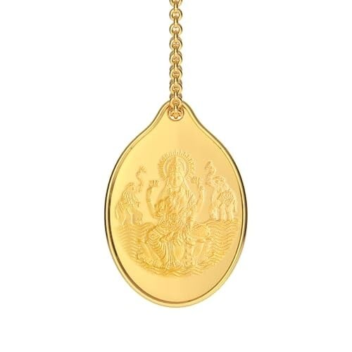 Click to enlarge Malabar Gold & Diamonds 24K (999) Gold Coin Pendant 1 gram |Gold Coin cum Pendant for Birthday, Wedding, Akshaya Tritiya & Festive Gift, Goddess Laxmi Impression