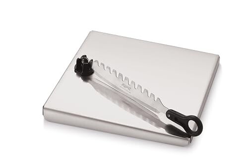 Click to enlarge Anjali S.S Flexie 1-Pc Chopping Board Stainless Steel Silver Ideal for Cutting & Chopping, Food Prep, Home and Kitchen Use