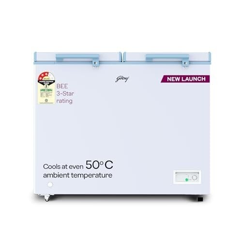 Godrej DH ESNCH 330C 2HCLP RW with 5 Years Comprehensive Warranty, Pentacool+ Cooling, D-Cool technology, Cools even at 50 °C, Double Door Convertible Deep Freezer (302L 3 Star,White)