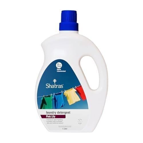 Shatras Liquid Detergent 1 L – Concentrated Laundry Liquid for Fabric Care | Suitable for Top-Load & Front-Load Washing Machines and Hand Wash