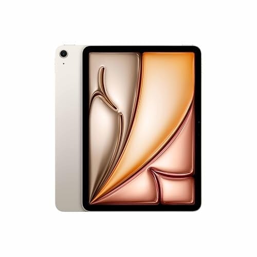 Click to enlarge Apple iPad Air 27.59 cm (11″) (M4): Liquid Retina Display, 128 GB, 12MP Front/Back Camera, Wi-Fi 7 with Apple N1, Touch ID, All-Day Battery Life — Starlight