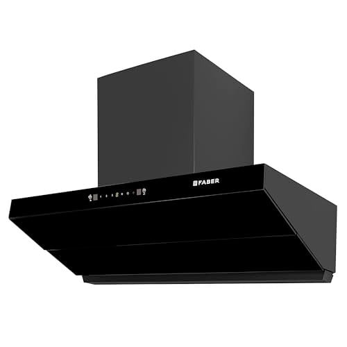 Click to enlarge Faber Artemis 90cm 1200m³/hr Filterless Kitchen Chimney|Slant Body|T-Shape Panel|Autoclean Alarm|Moodlight|Touch&Gesture|12Yr on Motor,2Yr Comprehensive Warranty by Faber|Hood Artemis IN HC SC FL BK90
