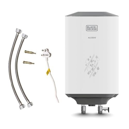 Black+Decker ALCEDO Geyser 15 Ltr | Storage Water Heater for Home | Single Line Welded | 2KW | Vitreous Glass Enamel Heating Coated Tank