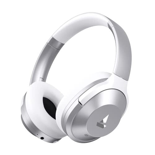 boAt Nirvana 751 ANC, 65Hrs Battery, Hybrid Active Noise Cancellation(~33dB), Fast Charge, Ambient Mode, Carry Pouch, Bluetooth Headphones, Wireless Headphone with Mic (Sterling Silver)