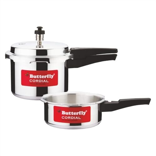 Butterfly Cordial 2 Litres and 3 Litres Pressure Cookers| Outer Lid | Silver