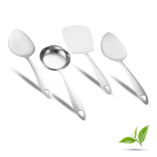 Jensons Stainless Steel Kitchen Tools Set for Kitchen Cooking and Serving, Pack of 4