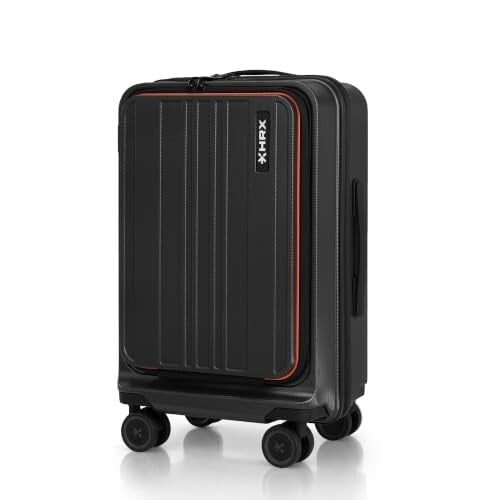 HRX Charcoal Grey Cabin Size Urban Laptop 2.0 Polycarbonate Hard Shell Suitcase