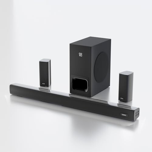Govo Gosurround 945 Pro Home Theatre Soundbar, 260W, 5.1 Channel, with Subwoofer and Satellite Speakers, Bluetooth 5.3, HDMI ARC, AUX, USB (Platinum Black)