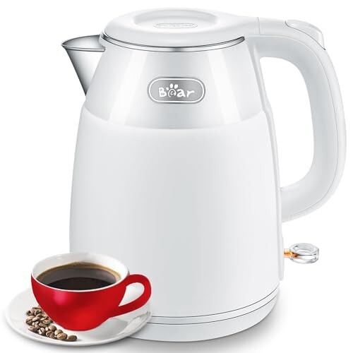 Bear® 1500W Electric Kettle for Hot Water Kettle 1.5 Liter Hot Water Boiler for Home 304 Stainless Steel Electric Tea Maker Machine with Auto Shut Off & Dry Boiling Prevention for Tea Pour O...