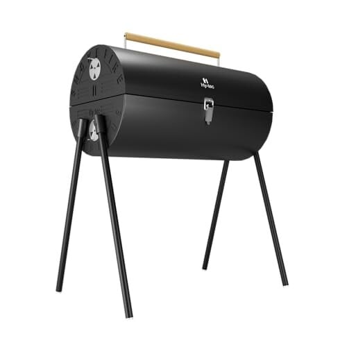 H Hy-tec (Device) HYBB - Smokefire Charcoal Grill Barbeque with 10 Skewers & Charcoal Tray (Black)