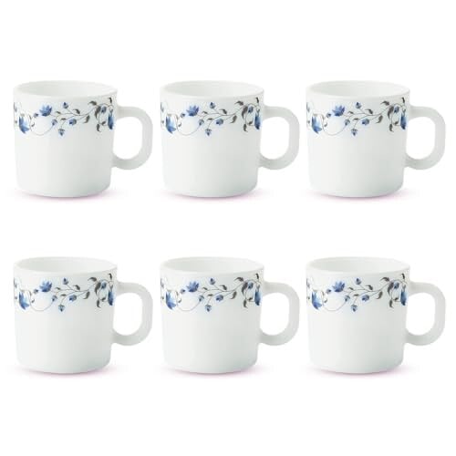 Click to enlarge Larah by Borosil Helena Microwave & Dishwasher Safe 6-Piece Opalware Mug Set