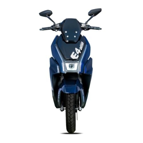 AMO Brisk E4 60V Lead Acid Low Speed Electric Scooter | 25 km/h | 60-70 km Range | Non-RTO | Portable Charger (Blue)