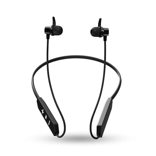 OOGE Tune 22 Neckband Bluetooth Earphones (Black) with 80H Playtime, AI ENC for Calls, Type-C Fast Charging, Bluetooth v5.4, IPX3 Water Resistance, Metallic Buttons, Sleek Design, 3000H Stan...
