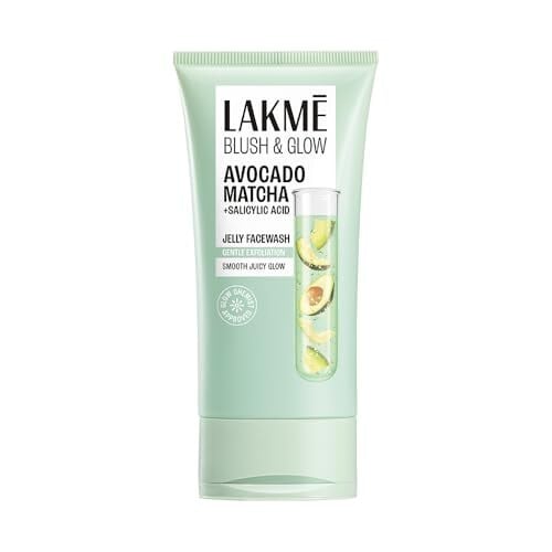 LAKME Blush & Glow, Jelly Face Wash, 150 g, for Hydrated and Comfortable Skin, with Avocado Matcha & Salicylic Acid