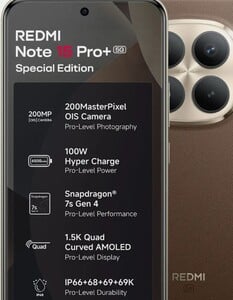 REDMI Note 15 Pro+ 5G Special Edition Coffee Mocha 16GB RAM 512GB ROM (Coffee Mocha, 512 GB) (16 GB RAM) with cc