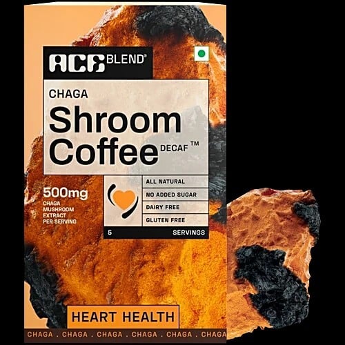 Ace Blend Chaga Shroom Coffee - Decaf, For Heart Health, 35 g (5 Sachets x 7 g),hyperlocal