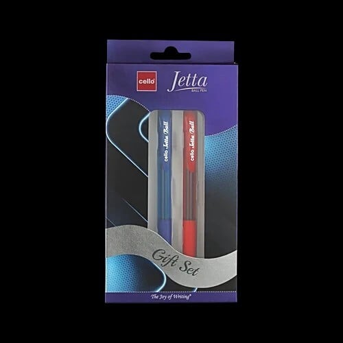 BIC Cello Jetta Ball Pen Gift Set - 0.7 mm, Red & Blue Ink, 2 pcs