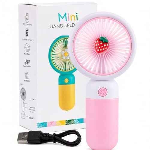 EITHEO Portable Rechargeable Mini Fan | USB Handheld Small Fan with 3 Speed Modes