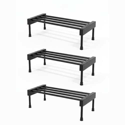 KYARI Elevate Square Tube Iron Plant Stand (Set of 3) Black