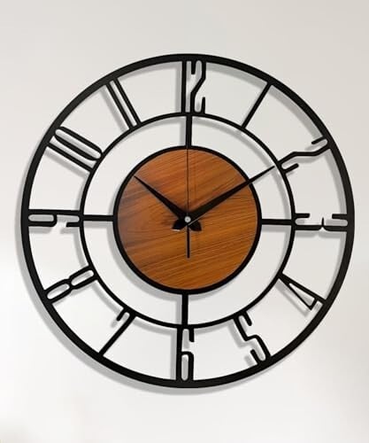 vissera Designer Metal Wall Clock for Living Room | Latest Antique Stylish Fancy Decorative Big Size Wall Watch for Bedroom, Office, Kitchen, Dining, Hall and Décor
