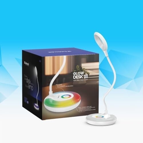 Goldmedal Glow Desk 02 Portable Table Lamp with 5W LED Bulb| Touch Panel Switch| Pack of 1